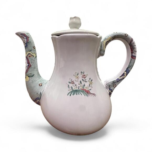 Atelier de Ségriès Moustiers France Hand Painted Faience Teapot Signed Large